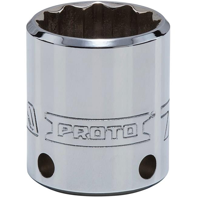 Queller Wholesale  0.375 Drive x 0.875 in. Proto Socket - 12-Point, Deep - Tether Ready, Chrome