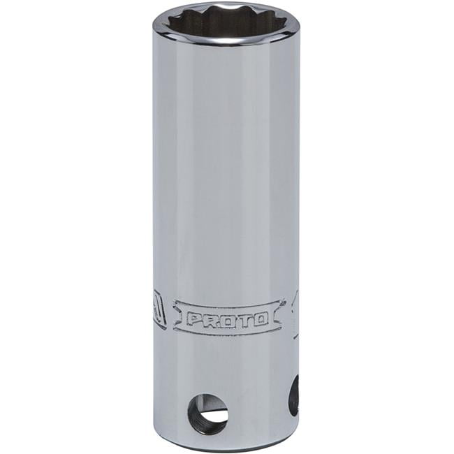Queller Wholesale  0.375 in. Drive 13 mm Proto Socket - 12-Point, Deep - Tether Ready, Chrome