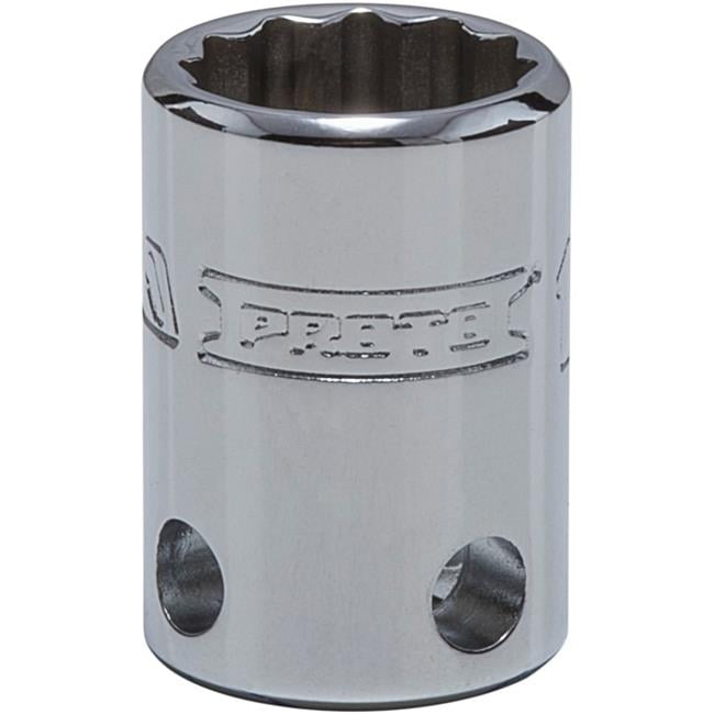 Queller Wholesale 0.375 in. Drive 14 mm Proto Socket - 12-Point, Deep - Tether Ready, Chrome