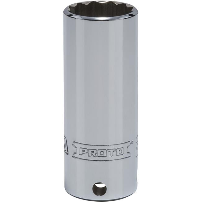 Queller Wholesale 0.375 in. Drive 21 mm Proto Socket - 12-Point, Deep - Tether Ready, Chrome