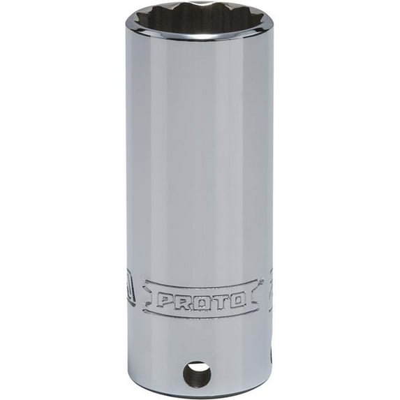Queller Wholesale 0.375 in. Drive 21 mm Proto Socket - 12-Point, Deep - Tether Ready, Chrome
