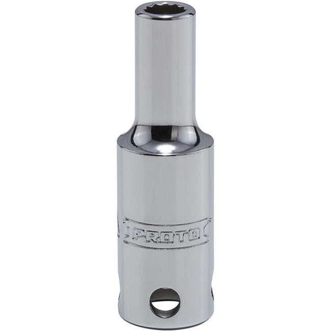 Queller Wholesale  0.375 in. Drive 6 mm Proto Socket - 12-Point, Deep - Tether Ready, Chrome