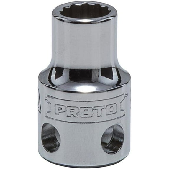 Queller Wholesale 0.375 in. Drive 8 mm Proto Socket - 12-Point, Deep - Tether Ready, Chrome