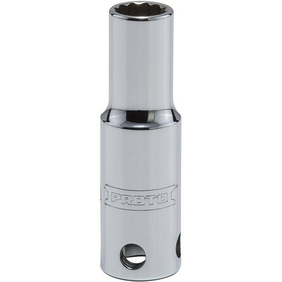 Queller Wholesale 0.375 in. Drive 9 mm Proto Socket - 12-Point, Deep - Tether Ready, Chrome