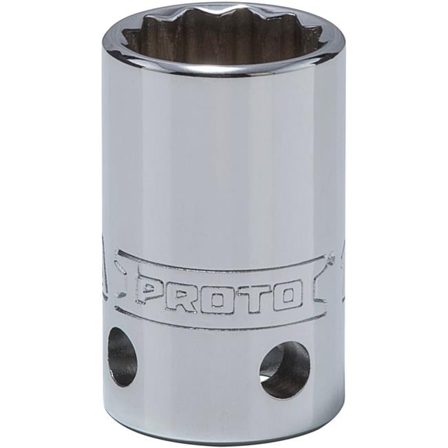 Queller Wholesale 0.5 in. Drive 17 mm Proto Socket - 12-Point, Standard - Tether Ready, Chrome