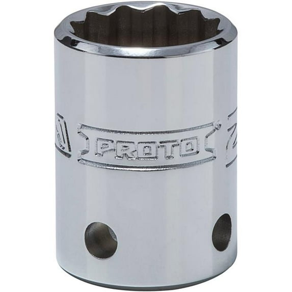 Queller Wholesale 0.5 in. Drive 20 mm Proto Socket - 12-Point, Standard - Tether Ready, Chrome