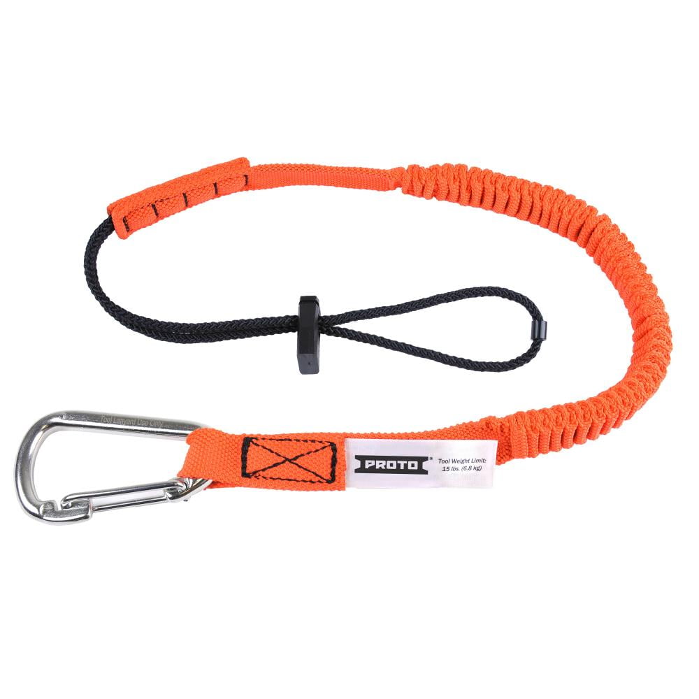 Elastic Lanyard With Stainless Steel Carabiners, 48 in, Hook, 15 lb ...
