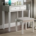 thumbnail image 1 of Inspired Home Quenby 2 Piece Vanity Table Set with Stool - White, Mirrored 2-Drawer, 1 of 6