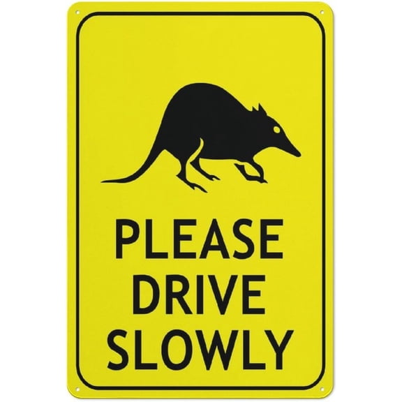 Quenda Please Drive Slowly Bright Yellow Reflective Aluminum Sign - 8"x12", Rust Free, Weather Resistant, Waterproof, Easy To Mount - Rural Road, Wildlife Area, Neighborhood