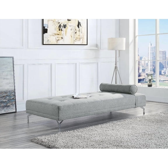 Quenti Gray Melange Velvet Sofa Bed with D23 Foam & 9" Cushion