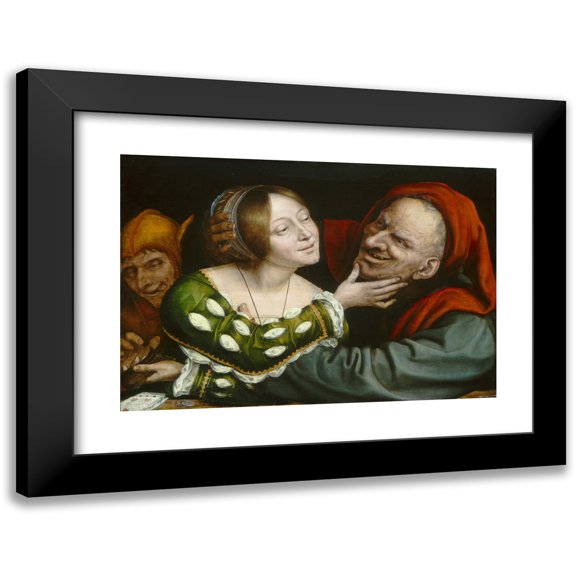 Quentin Massys 14x11 Black Modern Framed Museum Art Print Titled - Ill-Matched Lovers (C. 1520-1525)