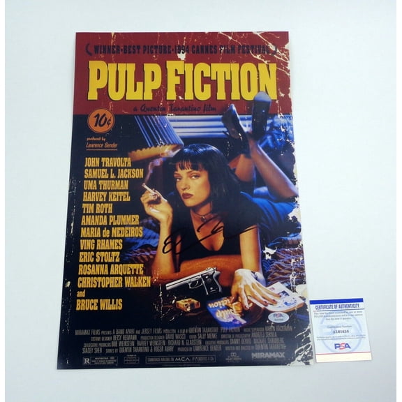 Quentin Tarantino Signed Autograph Pulp Fiction Movie Poster PSA/DNA COA