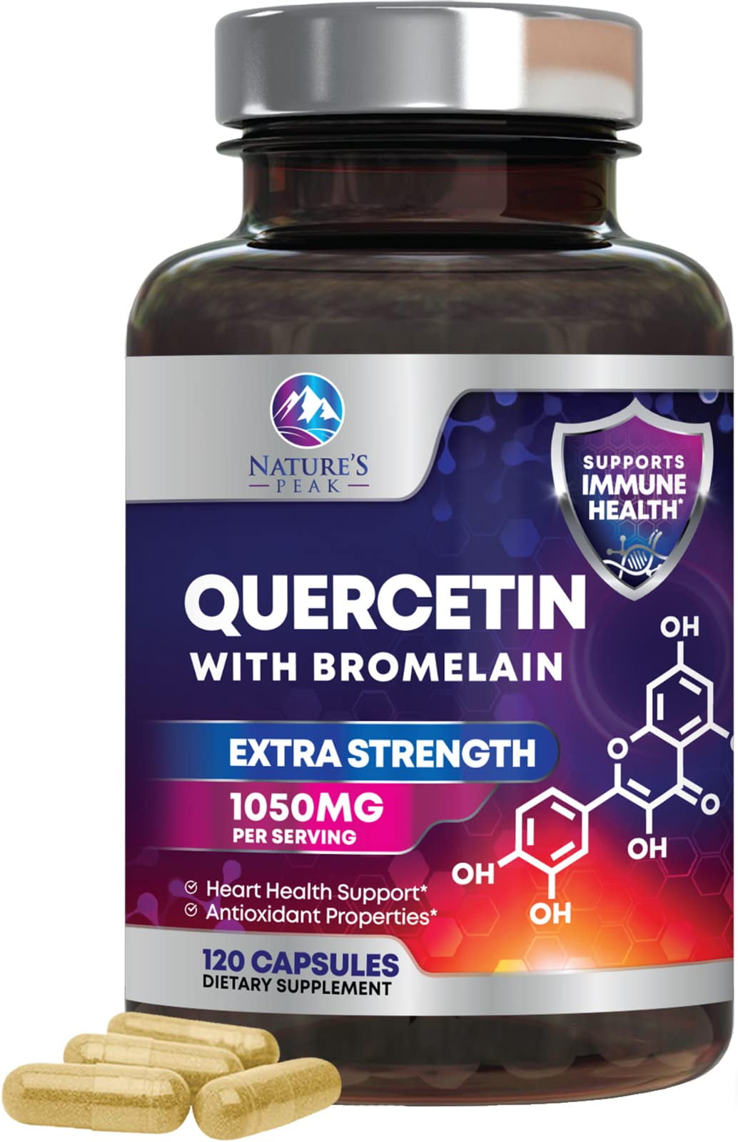 Quercetin 1050mg Supplement with Bromelain, Zinc & Bioflavonoids