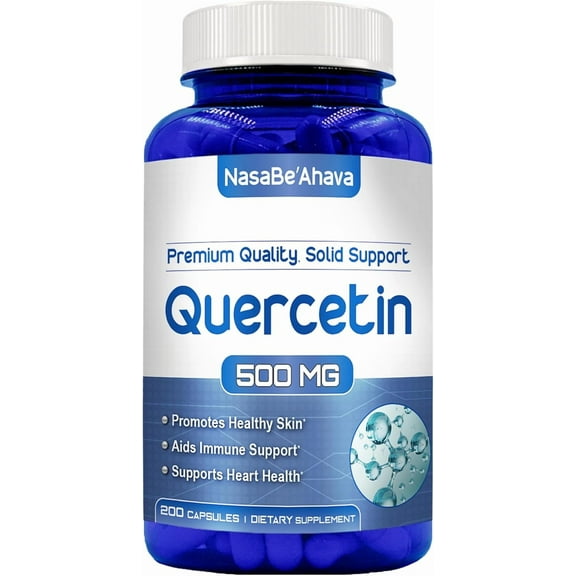 NasaBeahava Quercetin Antioxidant Supplement for Skin, Heart, & Immune Support, 500mg, 200 Capsules