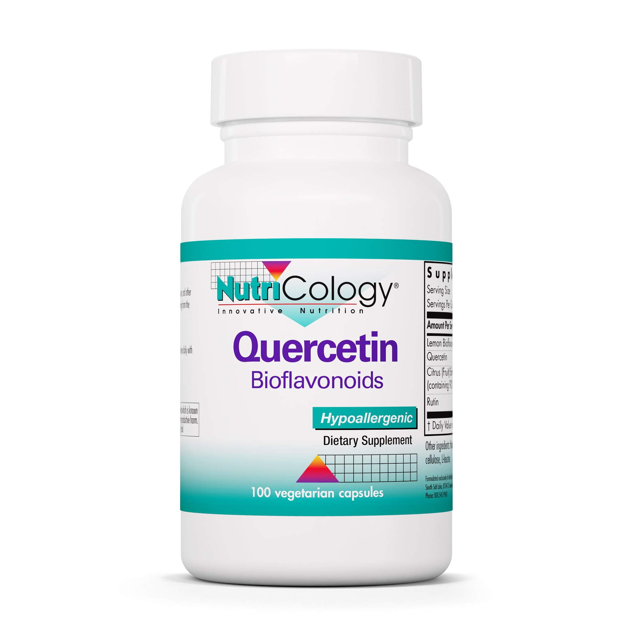 NutriCology Quercetin Bioflavonoids - Quercetin Supplement with Lemon Bioflavonoid Complex - Antioxidant & Immune Support - Hypoallergenic - 50 Servings - 100 Capsules