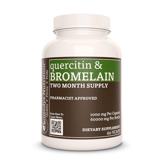 Quercetin & Bromelain | 1,000 mg, 60 Vegan Capsules Herbal Dietary Supplement