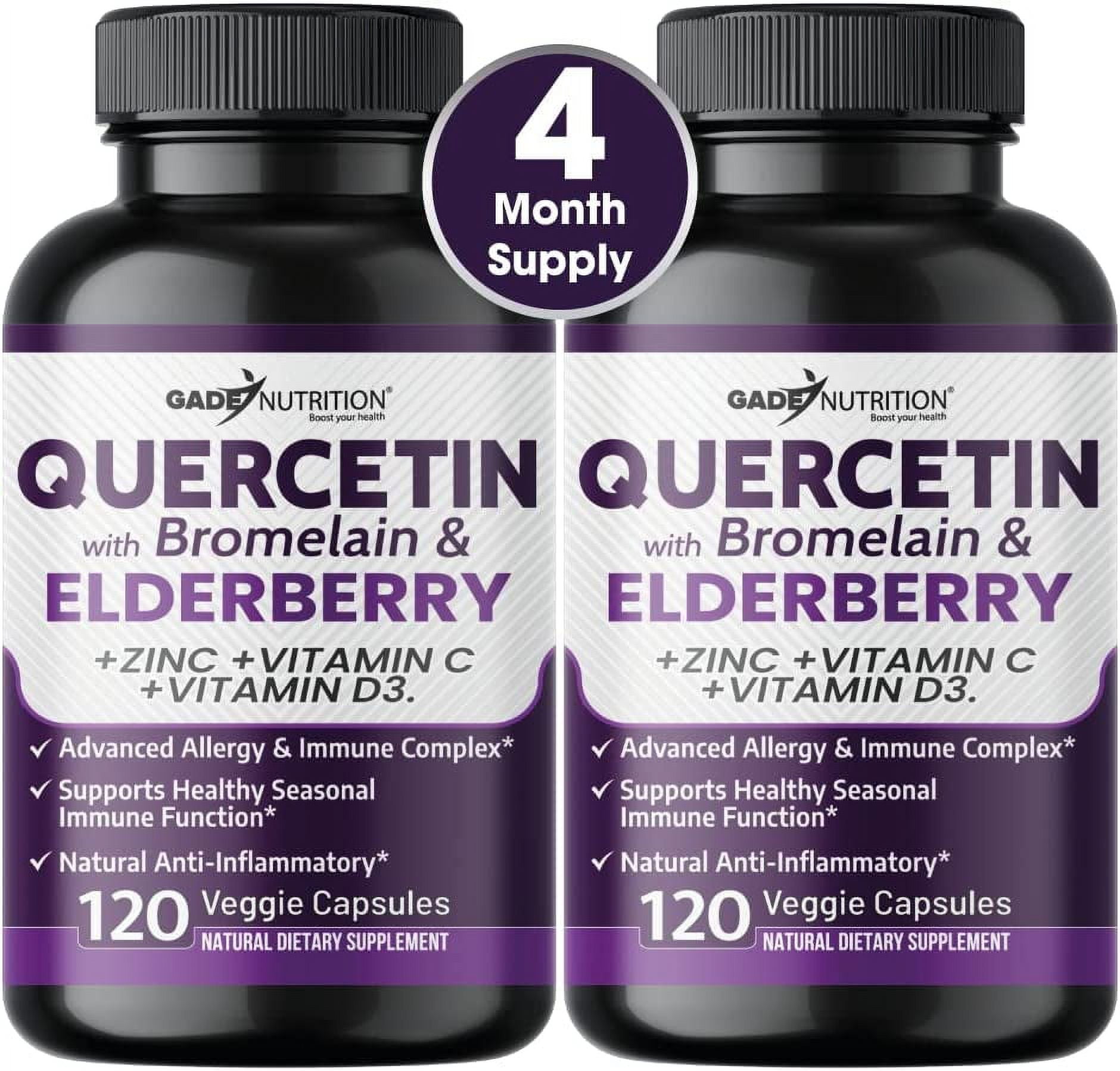 Quercetin with Vitamin C and Zinc - Elderberry - Quercetin 500mg ...