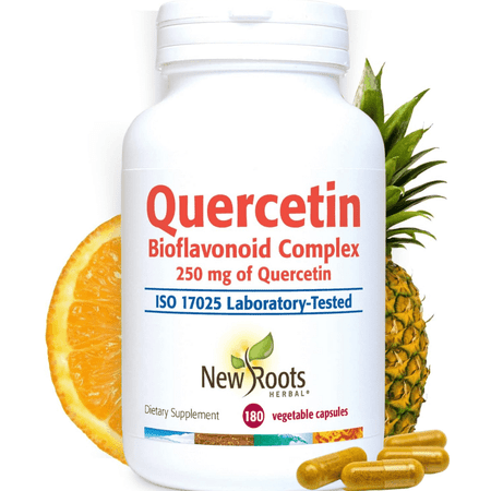 Quercetin with Bromelain Supplement (250 mg), Bioflavonoids, Rutin for Immune Support, 180 Capsules
