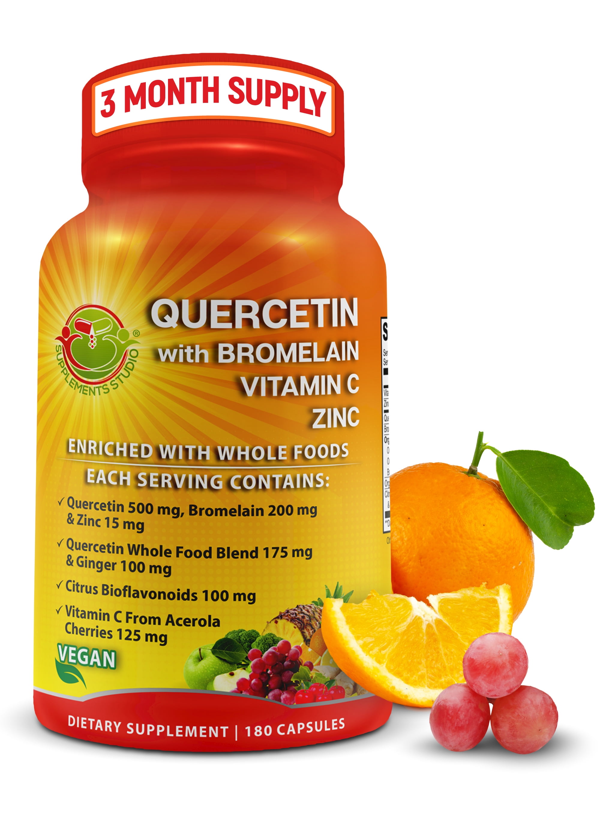 Quercetin with Bromelain, Zinc, Vitamin C & Whole Foods Immune