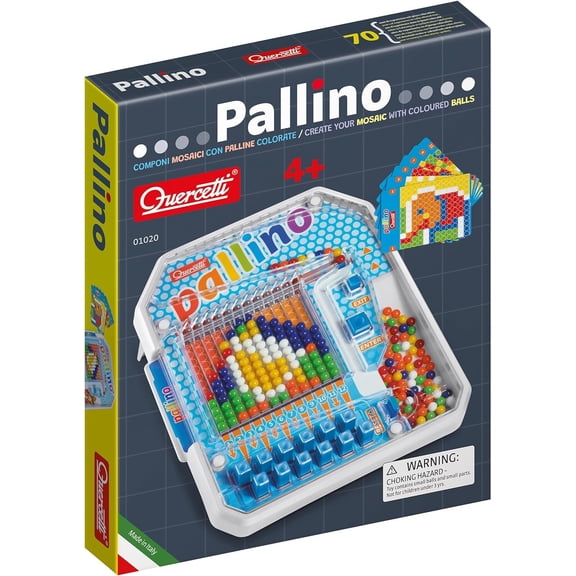 Quercetti Pallino Colored Ball Mosaic Game, 1 Player Ages 4-8