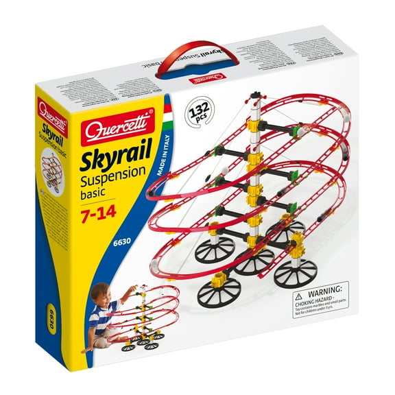 Quercetti Skyrail Suspension Basic fantastic marble run suspension tracks and roller coaster building toy.