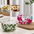 thumbnail image 1 of Queroig 300ml Glass Bowl Double Walled Borosilicate Glass Bowl with Dried Flowers Artistic Decorative Soup Dessert Serving Bowl, 1 of 6