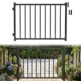 thumbnail image 1 of Queroig 4ft.W Deck Gate Kit for 36in.H Railing, Cuttable Fence Door with Black Textured Powder-Coat Finish, Outdoor Gate Kit with Latch and Auto-Closing Hinge for Deck, Patio, Garden, Yard, Porch, 1 of 7
