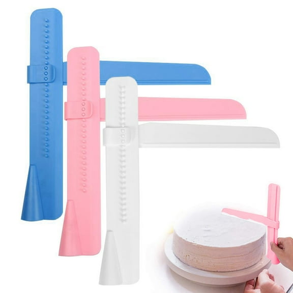 Queroig Adjustable Cake Smoother Scraper Fondant Spatula Cake Edges Smoother Food-Grade Cakes Pastry Spatula Cream Leveling Device
