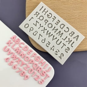 Queroig Alphabet Number Silicone Mold for Cake Decorating, Mini Letters 0-9 Fondant Baking Tool, Flexible Non-stick Resin Craft Mold for Chocolate Pudding Jelly And DIY Dessert Making