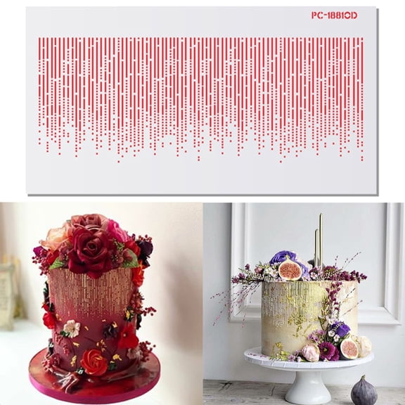 Queroig Cake Stencil Dotted Line Pattern Ornamental PET Cake Boder Spray Template Cake Decorating Tools