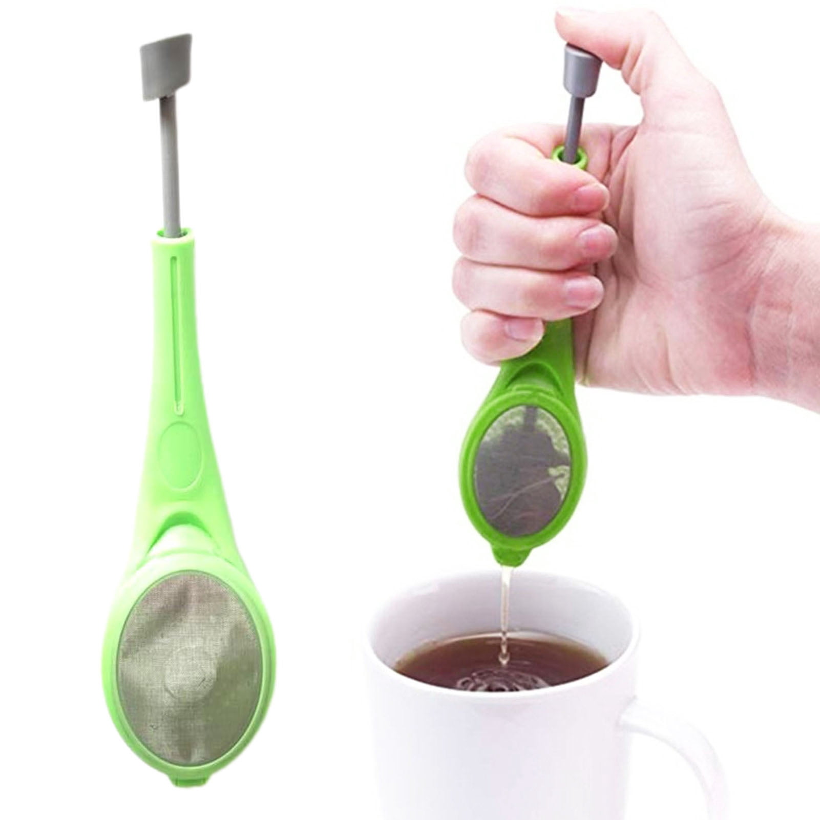 Queroig Detachable Fine Mesh Tea Infuser Silicone Handle Press Design ...