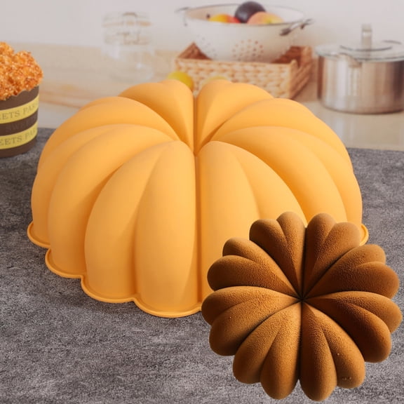 Queroig Halloween Pumpkin Cake Pan Easy Release Non-Stick Convenient to Clean Food-grade Kitchen Silicone Cake Mold