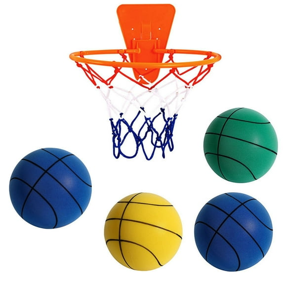 Queroig Indoor Silent Basketball High Rebound Low Noise Kids Dribbling Training Uncoated High Density Foam Practice Sports Bouncy Ball Toddlers Gift