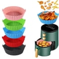 thumbnail image 1 of Queroig Silicone Air Fryer Pot Tray Prevents Residue BPA-Free Silicone Fryer Liner Replacement for Parchment Liner Paper Food-Safe Air Fryer Oven Accessories, 1 of 7