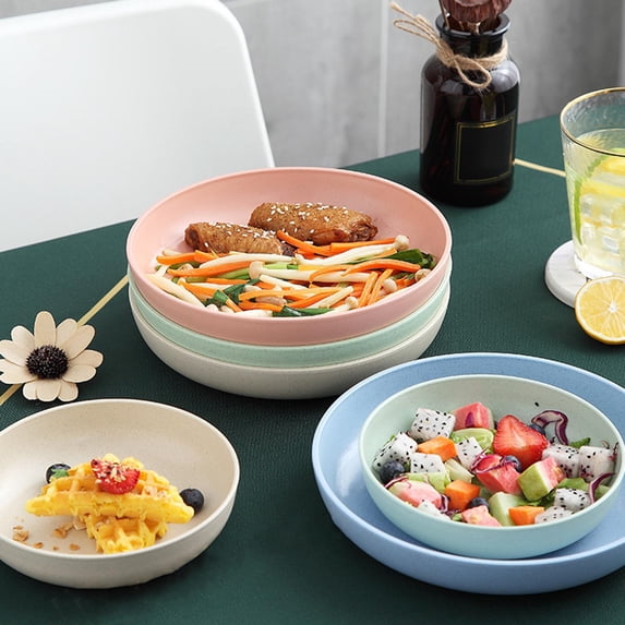 Queroig Snack Dish Stackable Smooth Surface Easy to Clean Large Capacity Heightened Base Multipurpose Round Candy Food Fruit Plate Kitchen Supplies