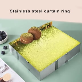 Queroig Stainless Steel Mousse Ring Large Square Adjustable Size Easy to Clean Convenient Cleaning Cake Mold