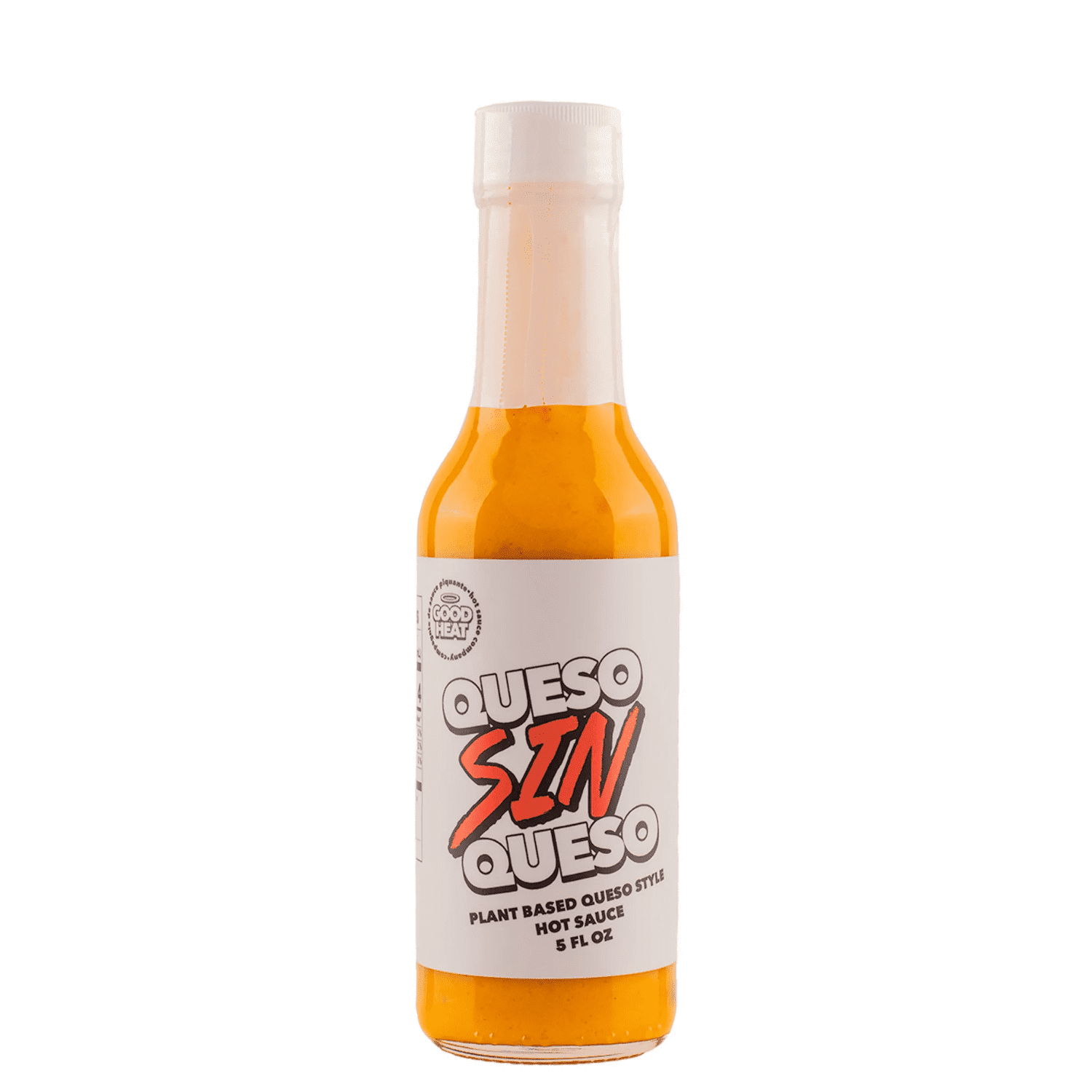 Queso Sin Queso Hot Sauce by Good Heat, Medium Heat with Flavors of Red Bell Peppers, Red Habanero Peppers & Ghost Pepper Powder, Made with All Natural Ingredients, 5 fl oz Bottle (1-Pack)