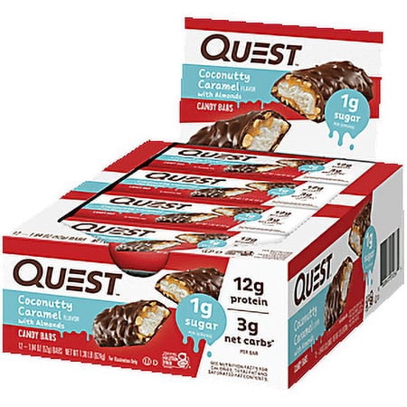 Quest Candy Bars - Coconutty Caramel with Almonds (12 Bars)