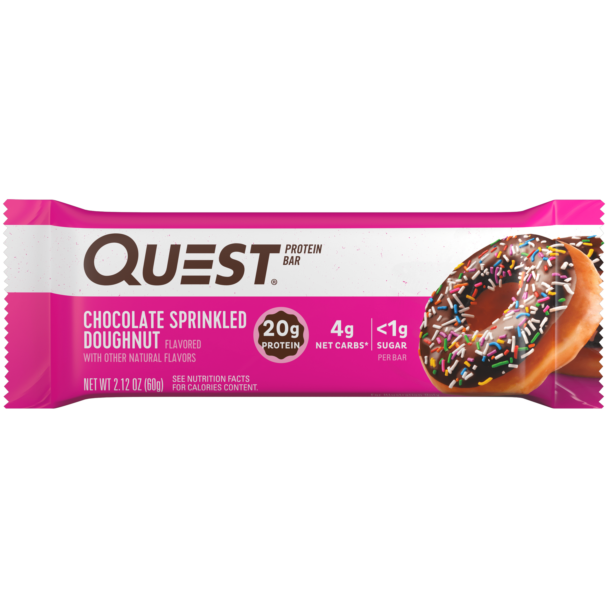 Quest Chocolate Sprinkled Doughnut Flavor Protein Bar, 2.12 oz