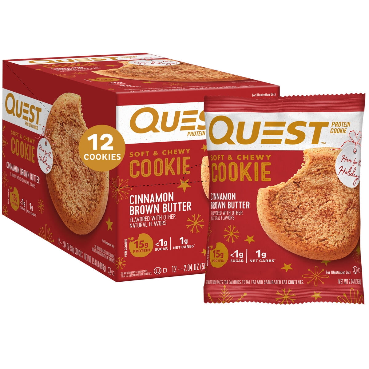 Quest Cinnamon Brown Butter Protein Cookie, 12CT