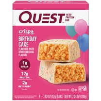 Quest Crispy Hero Protein Bar, Birthday Cake Flavor, Low Sugar, 4 Count