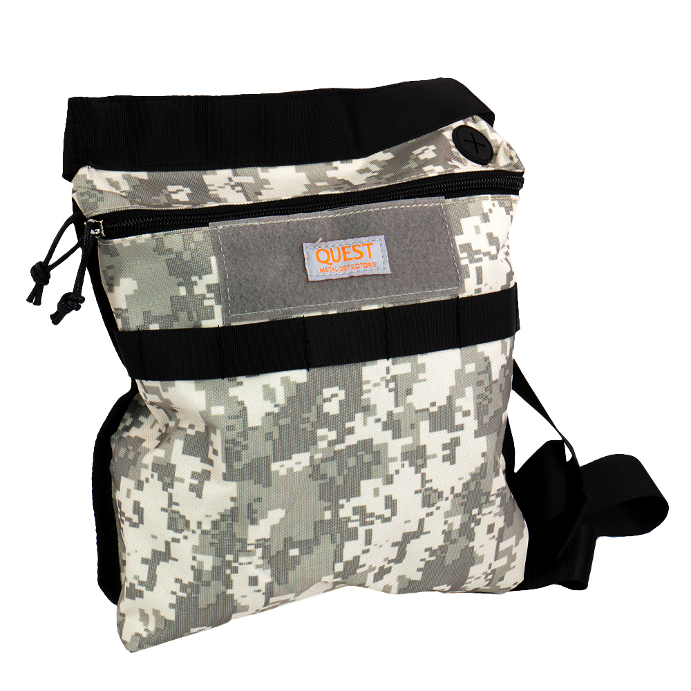 Quest Digital Camo Metal Detector Finds Bag with Belt fits 48" Waist