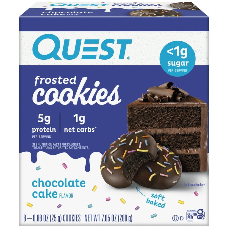 Quest Nutrition Frosted Chocolate Cake Cookies, Soft Baked, Low