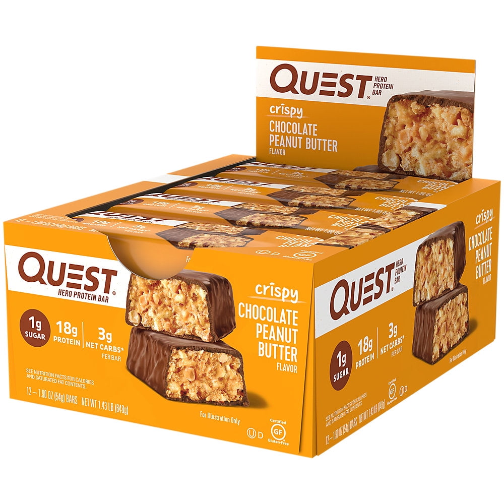 Quest Hero Protein Bar, Chocolate Peanut Butter, 12 Count - Walmart.com