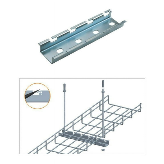Quest Manufacturing, Cable Tray Ceiling Hanging Bar, 6", Zinc