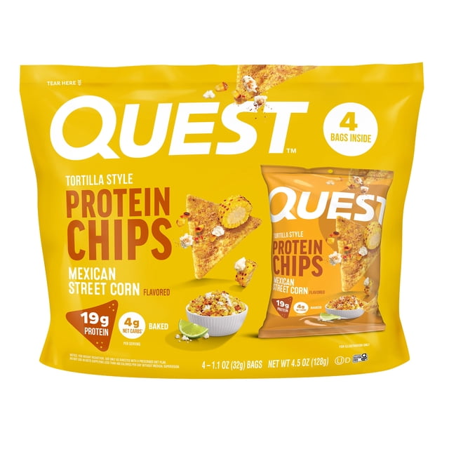 Quest Mexican Street Corn Flavored Tortilla Style Protein Chips, High ...