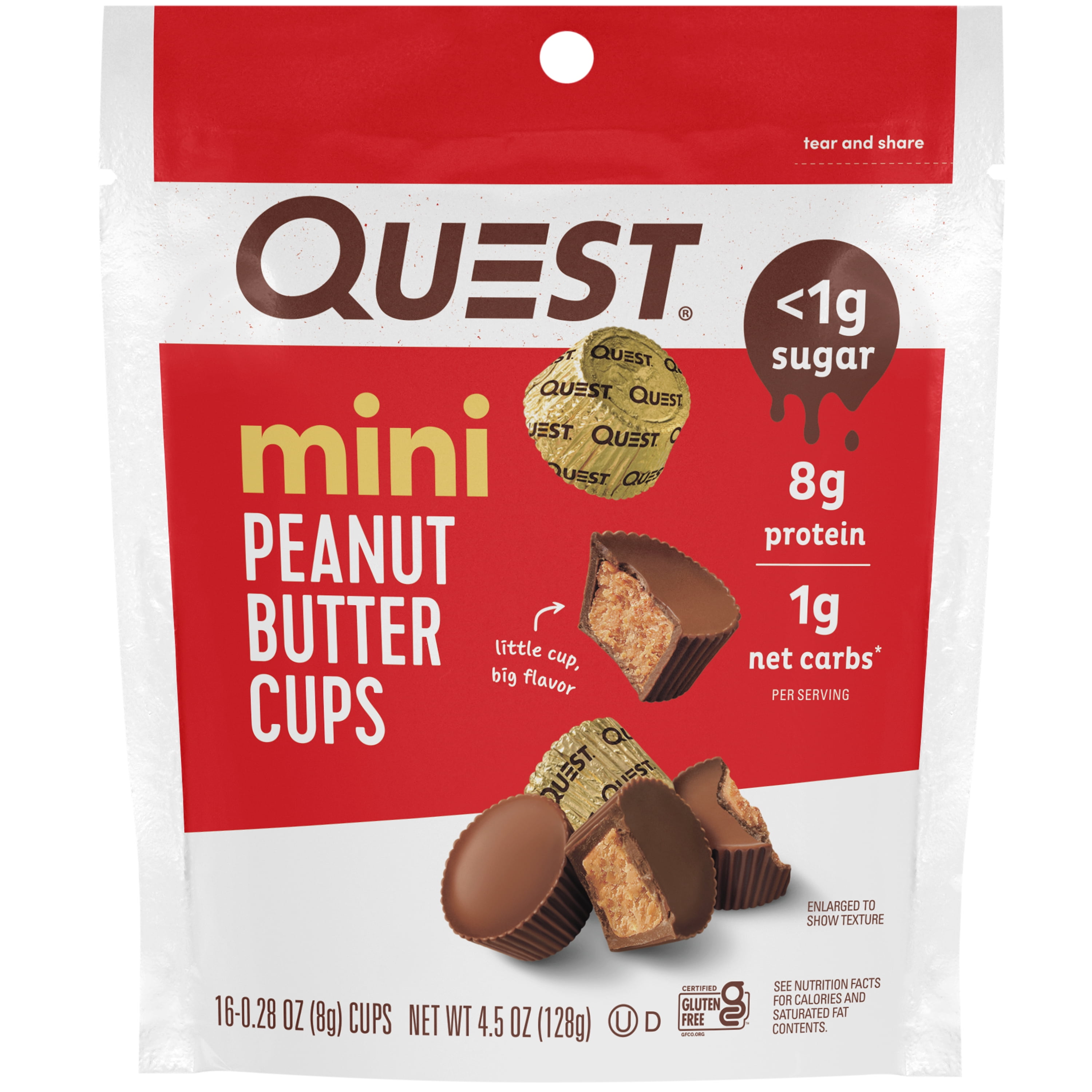 Quest Mini Peanut Butter Cups, Low Carb, High Protein, 16 Ct