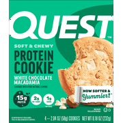 Quest Nutrition, 15g Protein Soft Cookie, White Chocolate Macadamia Flavor, High Protein, Low Carb, 4 Count