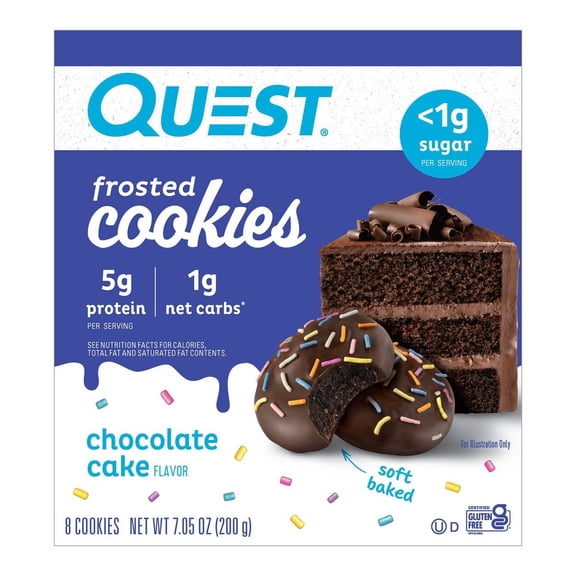 Quest Nutrition 5g Protein Frosted Cookie Snack - Chocolate Cake - 8ct - Pack of 2