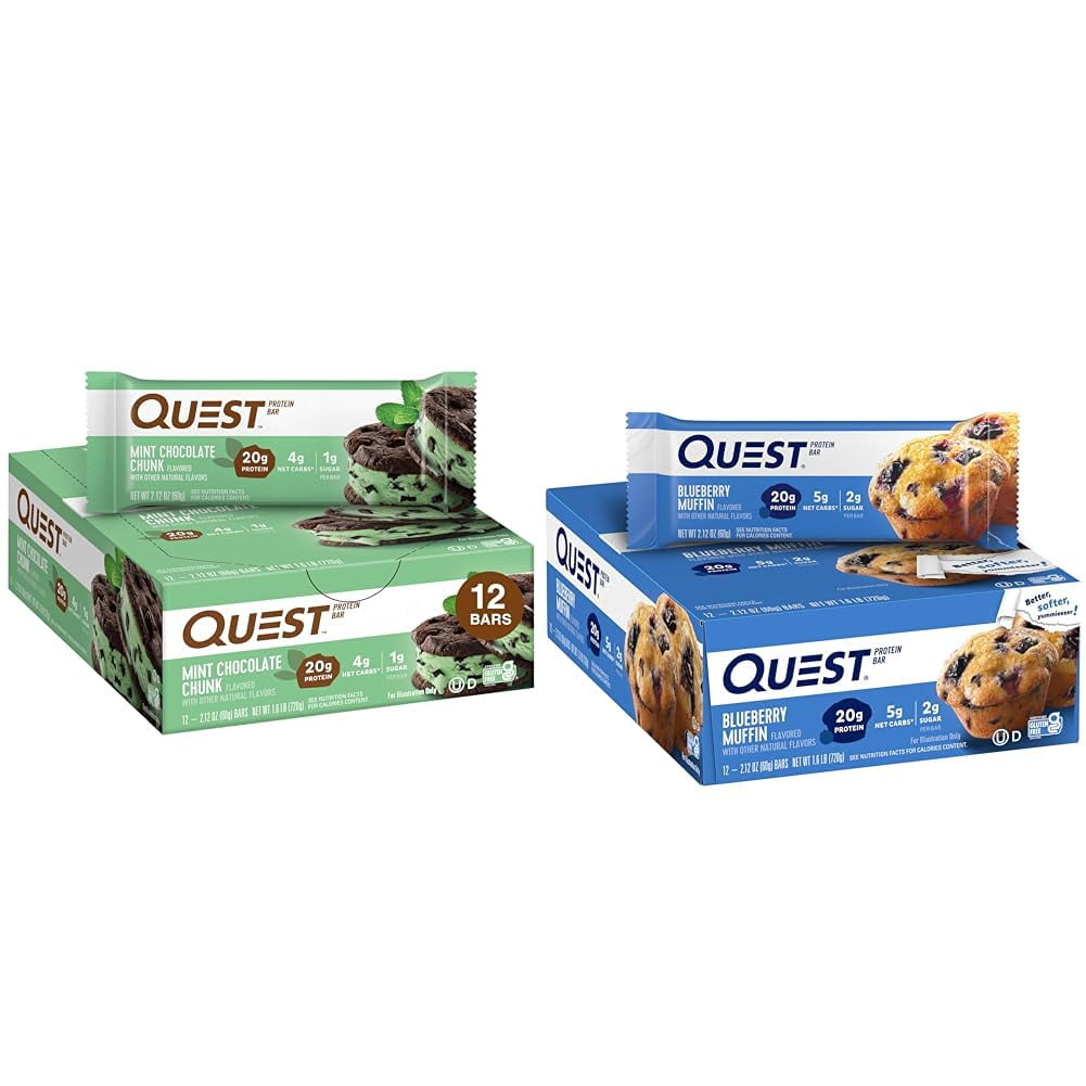 Quest Nutrition Mint Chocolate Chunk Protein Bars High Protein Low